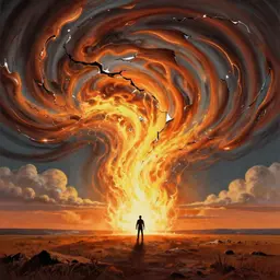 Cover art for "Standing in the Fire", a dark song